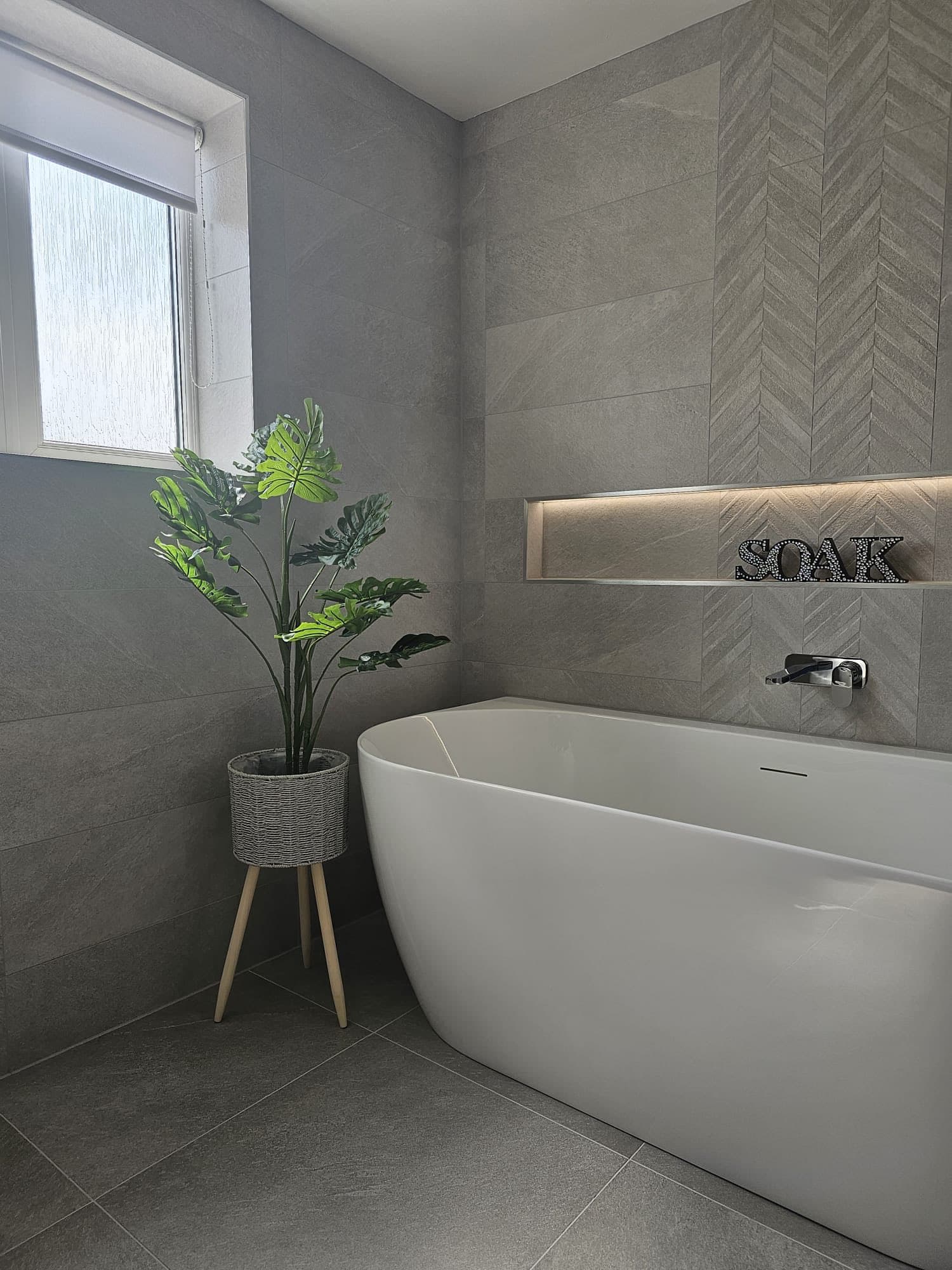 Luxury bathroom display in the Showermania showroom